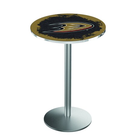 Holland Bar Stool Co 36" Stainless Steel Anaheim Ducks Pub Table L214S3628AnaDks